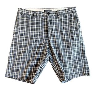 Banana Republic Men's Plaid Shorts Size 34 Blue White‎ Casual Cotton